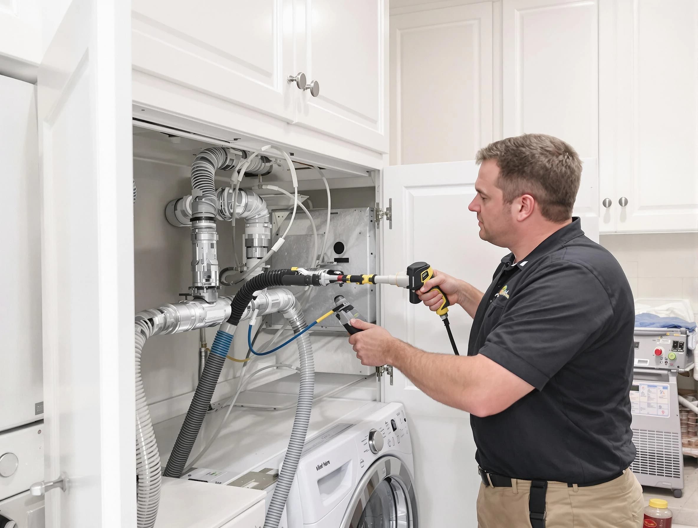 Ashland City Dryer Vent Cleaning professional removing severe blockage from a clogged dryer vent in Ashland City