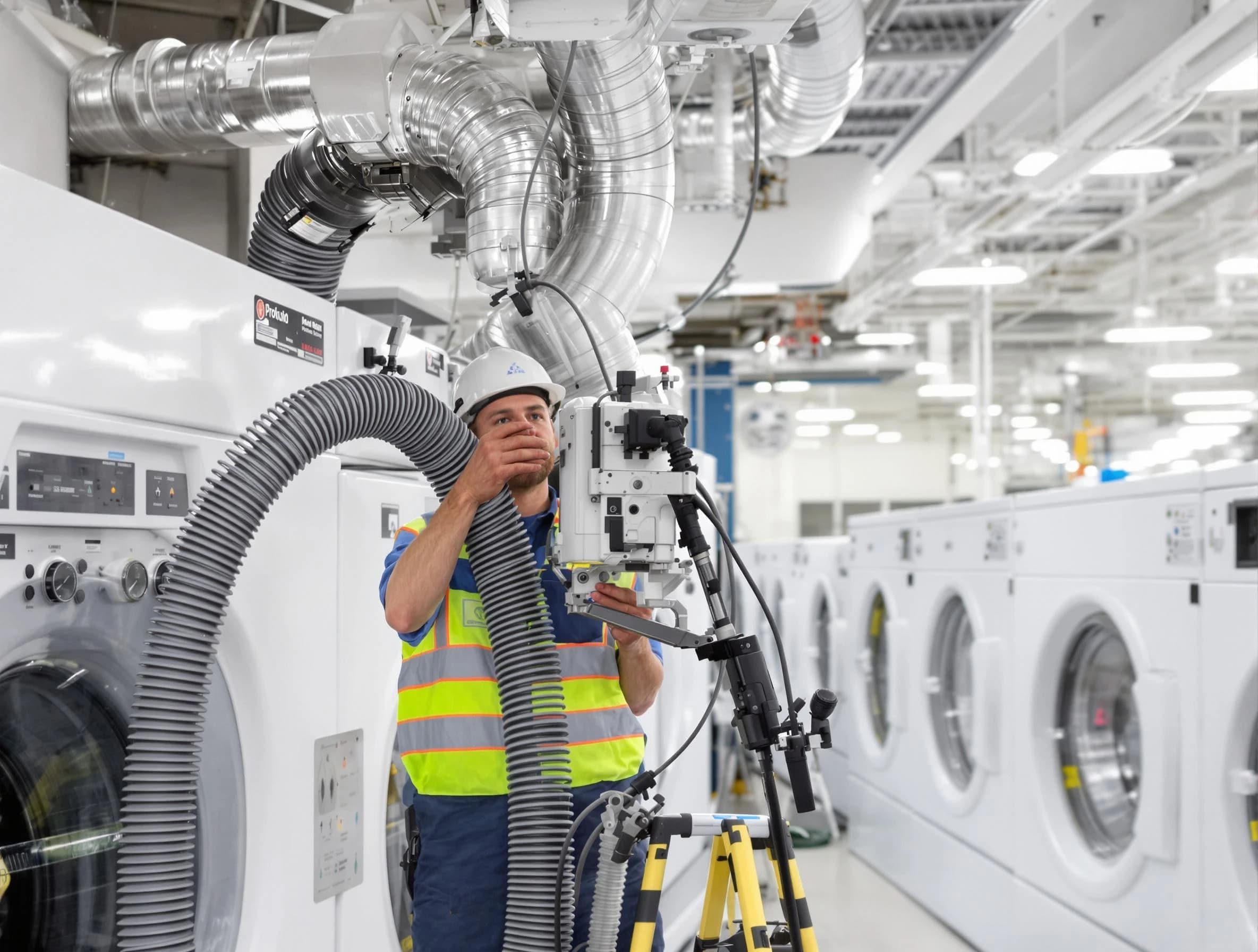 Ashland City Dryer Vent Cleaning team performing commercial-grade dryer vent cleaning at a business facility in Ashland City