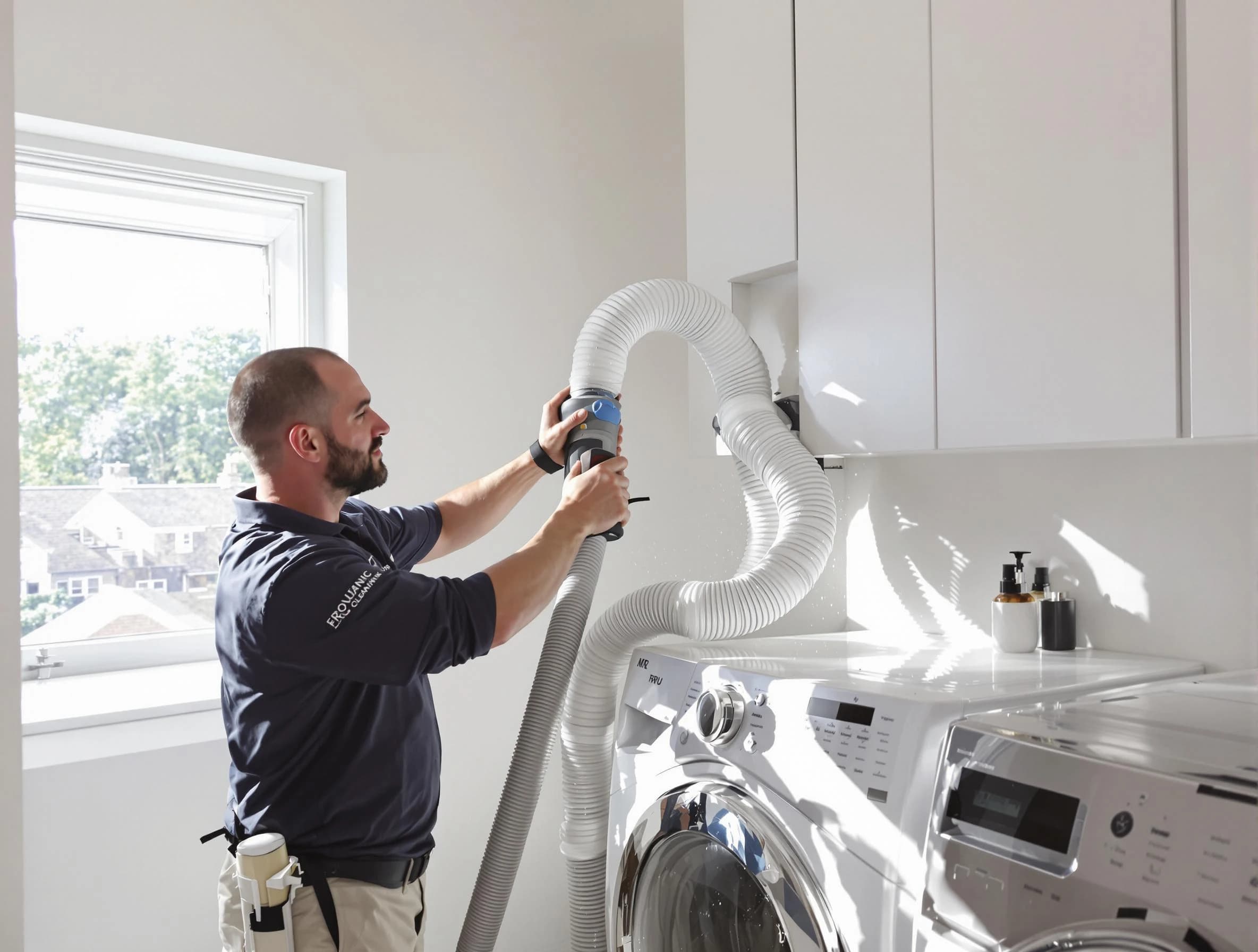 Certified Ashland City Dryer Vent Cleaning technician performing dryer vent cleaning in Ashland City