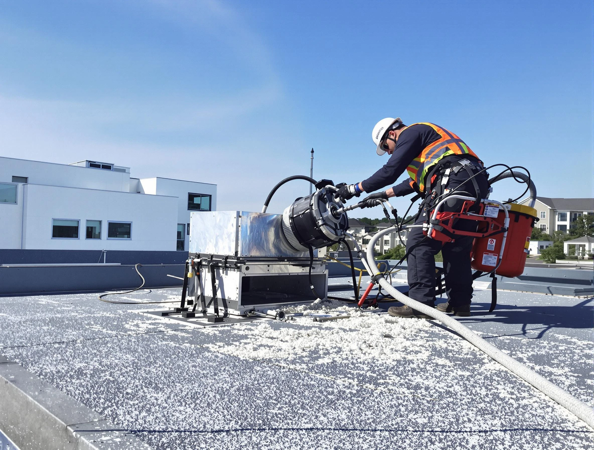 Cleaning Dryer Vent On Roof in Ashland City